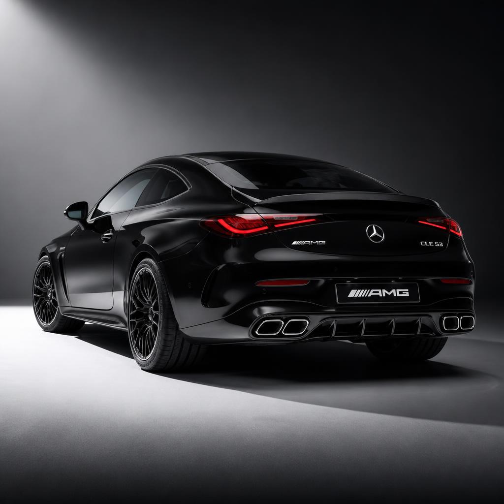 Mercedes-AMG CLE 53 Coupé rear three-quarter with mirror-gloss finish after paint correction and ceramic coating