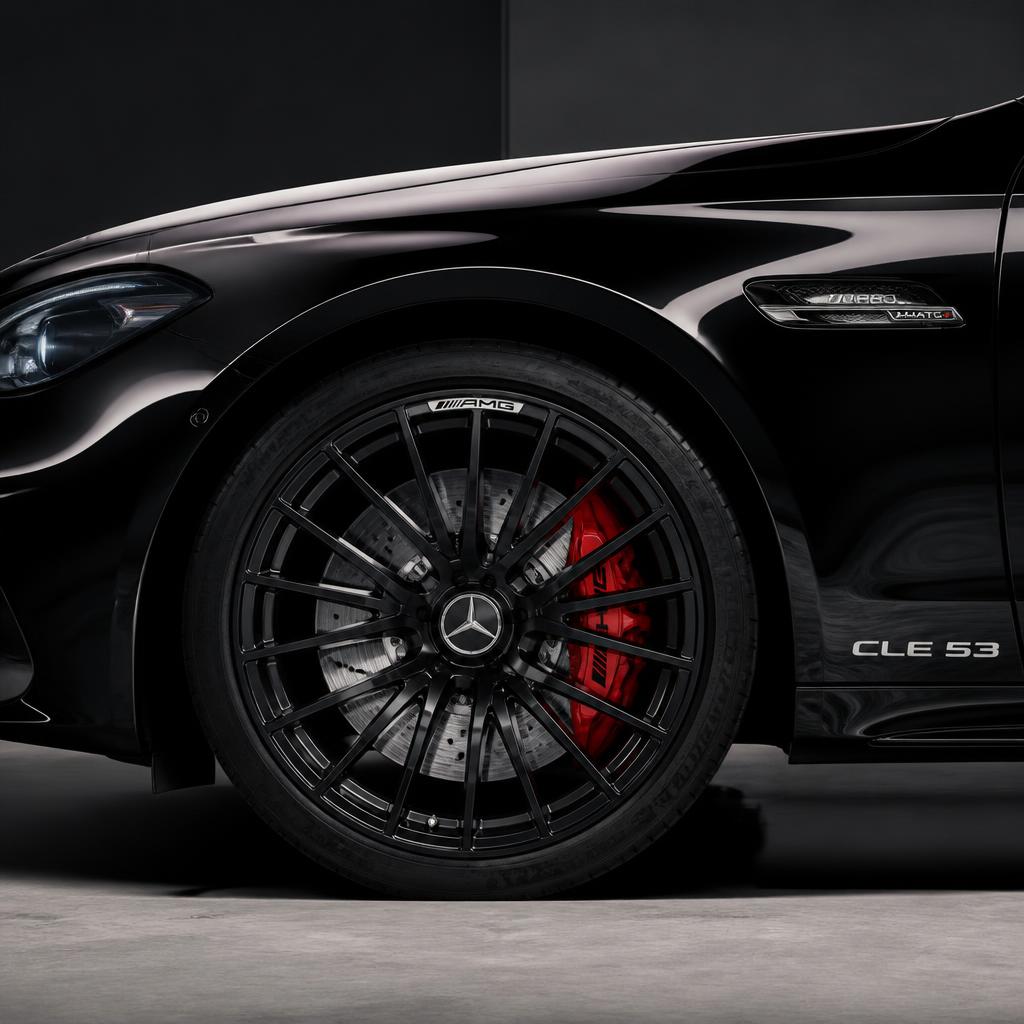 Mercedes-AMG CLE 53 fender, wheel and red brake caliper detail — Flex Auto Care Studio