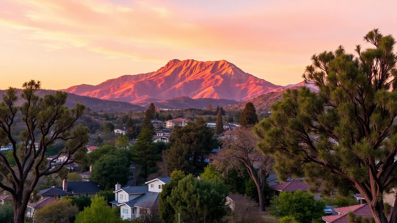Altadena hillside with Mount Wilson at sunset — Flex Auto Care Studio serves Altadena from Pasadena